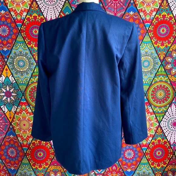 Deadstock Vintage 1980s Navy Blue Oversized Blazer Sz 12 - Picture 3 of 9
